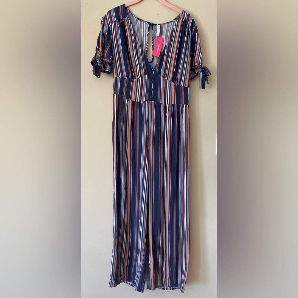 Xhilaration Striped Pantsuit M NWT